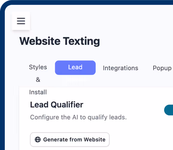 LeadTruffle lead qualifier interface